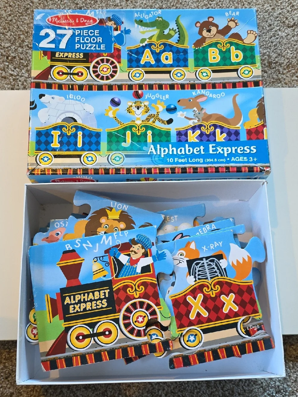 Melissa & Doug Alphabet Express Puzzle 27 Piece Floor Puzzle 10 Feet Long!